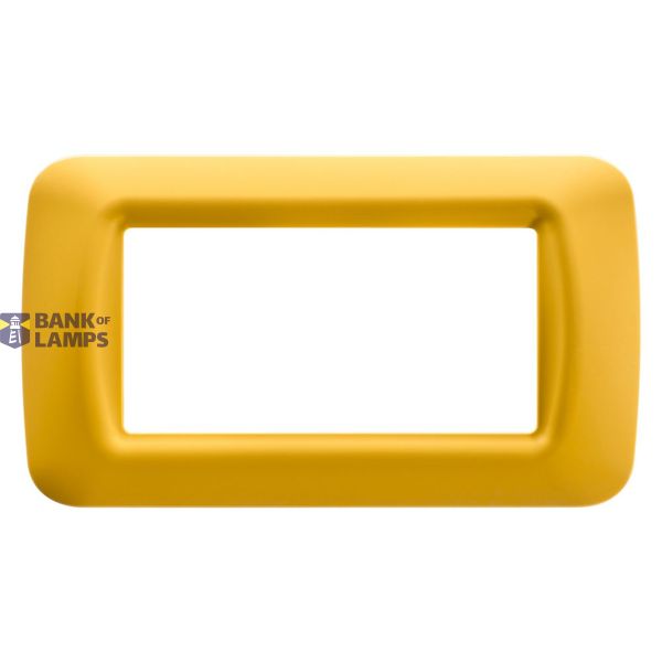 TOP SYSTEM PLATE - IN TECHNOPOLYMER GLOSS FINISHING - 4 GANG - CORN YELLOW - SYSTEM image 3