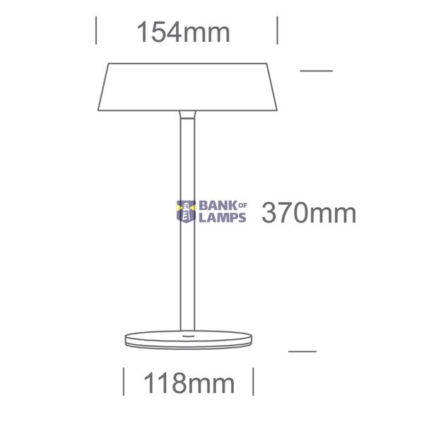 BLACK TABLE LAMP 2w WW IP44 USB RECHARGEABLE DIMMABLE image 2