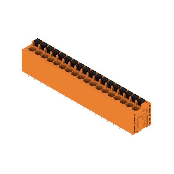 Printed circuit board terminals, 5.08 mm, Number of poles: 18, 180°, Solder pin length (l): 3.5 mm, tinned, orange, PUSH IN with actuator, Clamping range, max. : 2.5 mm², Box image 3