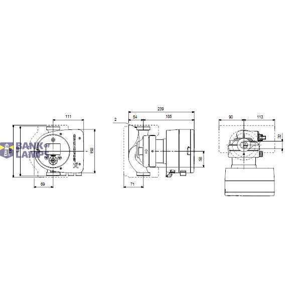 Circulator pump MAGNA3 32-80 180 1x230V PN6/10 image 3