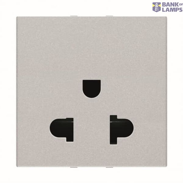 N2238 PL - Euro-American earthed socket outlet - 2M - Silver image 1
