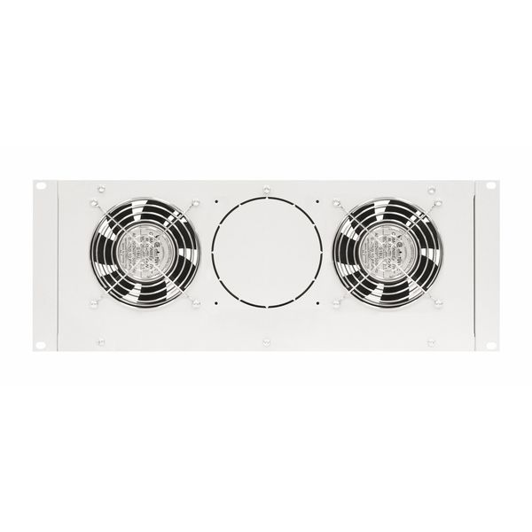 Roof fan-unit with 2 fans and thermostat, 19", 4U, RAL7035 image 2