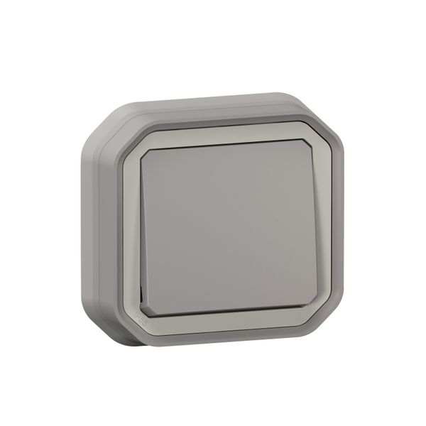 PLEXO 1 GANG 2-WAY SWITCH - GREY - FLUSH WITH CLAW image 1