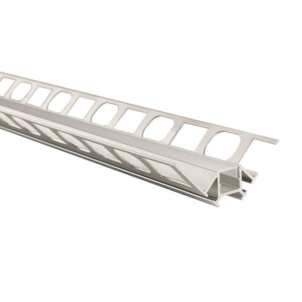 Aluminum profile for tiles and paving DR, 56x22mm, Whitey diffusion, 2m image 1