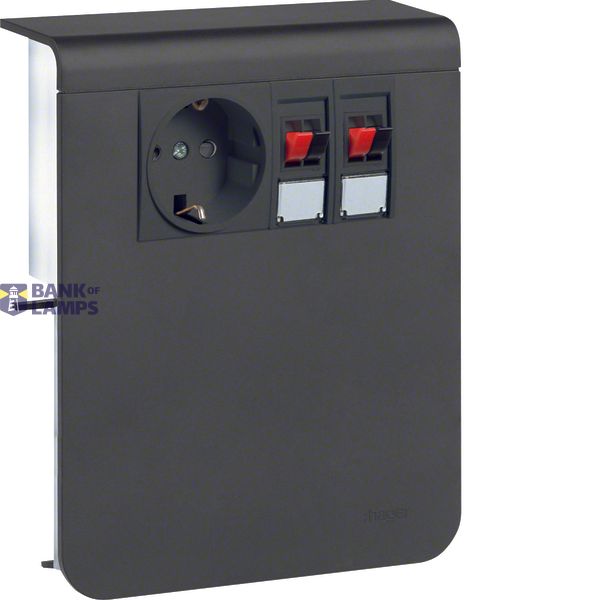 acc.box SL20115 socket+2 loudsp black image 1