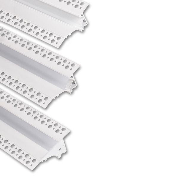 Built-in aluminum profile AV for plasterboard, 95x34mm, matt diff, white 1m image 1