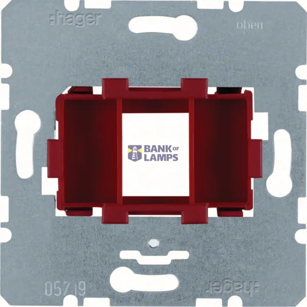 Mounting plate with red receptacle for single modular jacks, flush-mounted module insert image 1