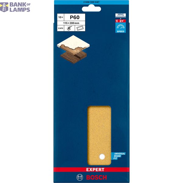 EXPERT C47 Sandpaper with 14 holes for Orbital Sanders 115 x 28 mm, G 6 1-pc image 2