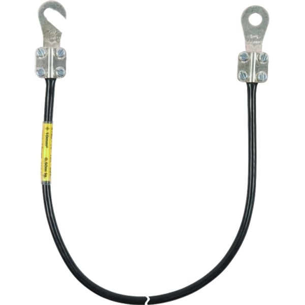 Earthing cable 10mm² / L 0.6m black w. 1 open cable lug (C) M8 a.(B) M image 1