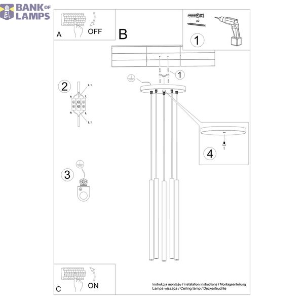 PASTELO 5P WHITE HANGING LAMP G9 5X8W IP20 image 5