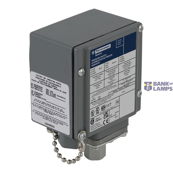 pressure switch 9012G - fixed scale - 1 threshold - 1.5 to 75 psig (CT image 25