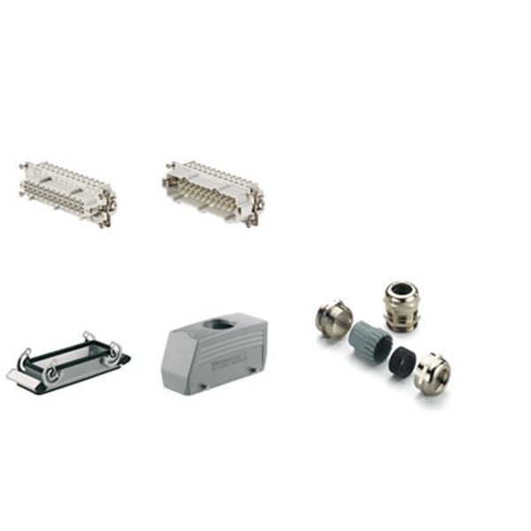 RockStar® HDC kits-Heavy-duty connectors, Kit, HE, Size: 8, Poles: 24, Screw connection, 500 V, 16 A, diecast aluminium, PG 21 image 1