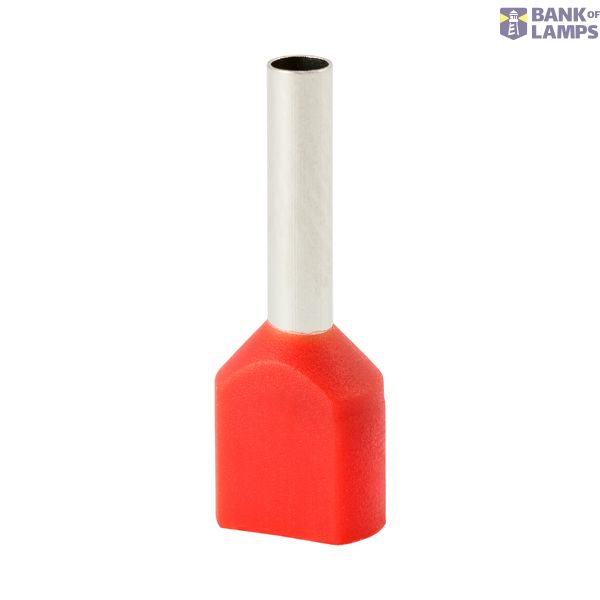 Insulated double sleeve terminal HI 2x1.0/8-red, red, Al/Cu image 1