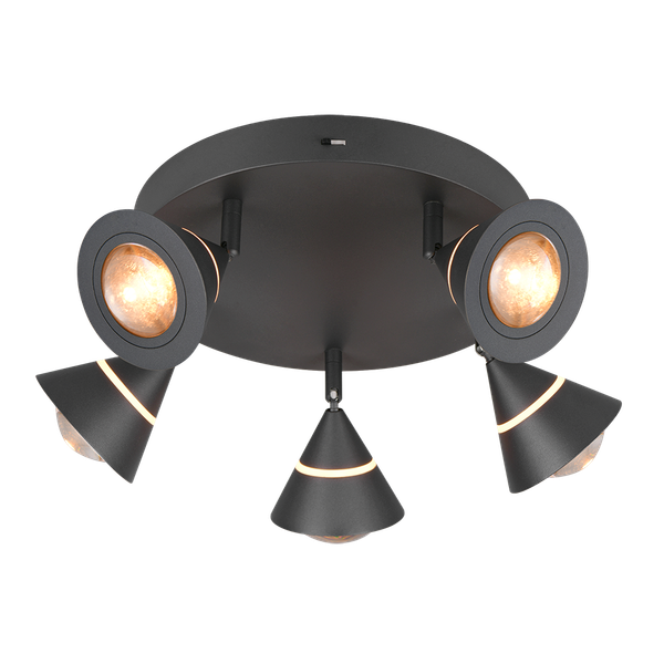 Romeo LED ceiling lamp matt black image 1
