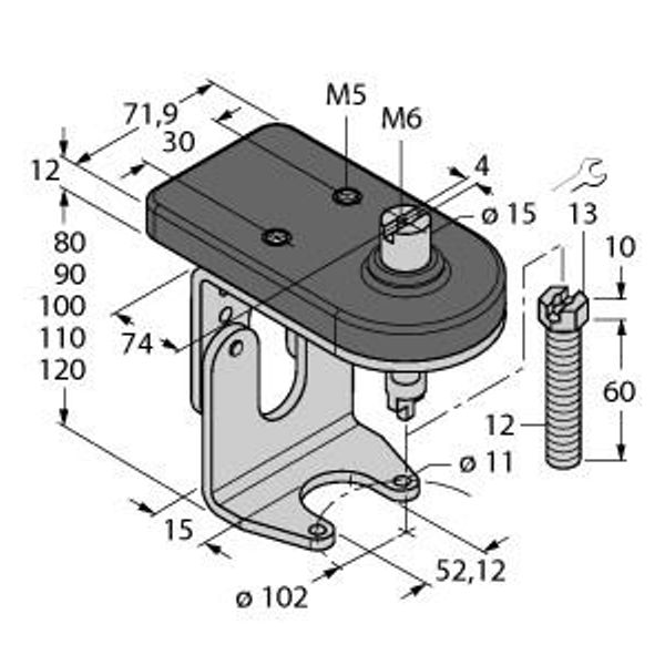 Mounting Accessories Mounting kit for manual valves   BTS-DSU35-ZF10-M12 image 1