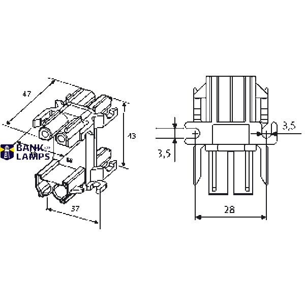 Distribution box 3 pole, 3x1 outlets image 8