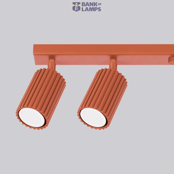 REFLECTORS ON A LONGITUDINAL CEILING STRIP IN RED COLOUR 6XGU10 CARBON image 6