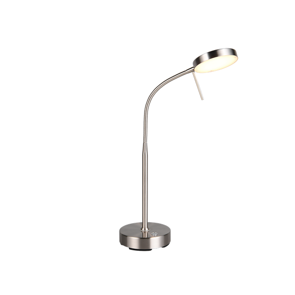 Moreno LED table lamp brushed steel rechargeable image 1