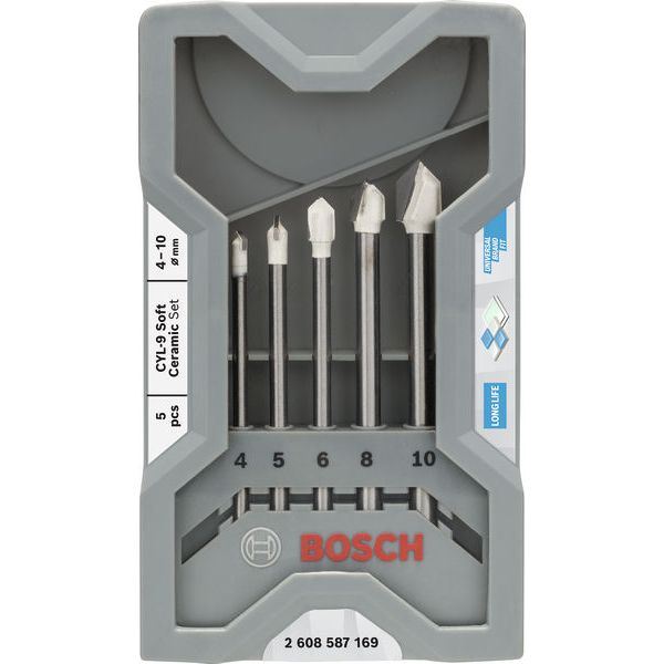 5-piece CYL-9 Ceramic tile drill bit set 4 - 10mm image 1