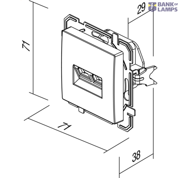 SOCKET TEL KS DOUBLE 2x RJ11 6/4 AT XO 4417058 image 4