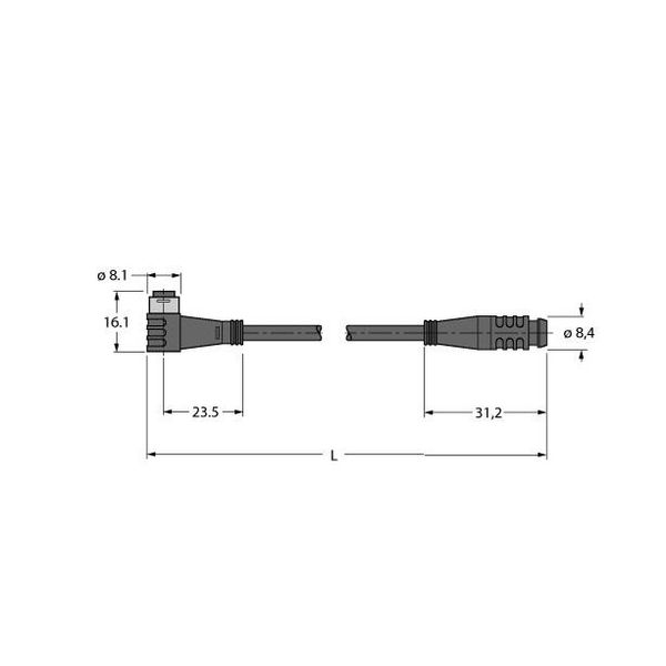 Actuator and Sensor Cable, PVC Extension Cable   PKW3S-5-PSG3S/TEL image 1