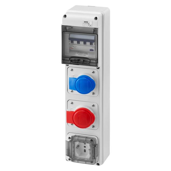 Q-DIN 5 ASD - 2 IEC 309 - 1 SCHUKO SOCKET OUTLET - IP44 image 1