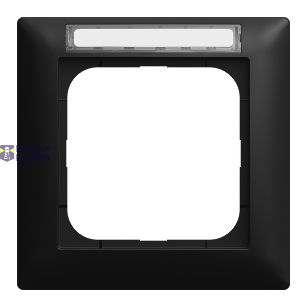 1721 NSK-915 Cover frame with labelling field with label space 1-gang black matt - Busch-balance SI image 1