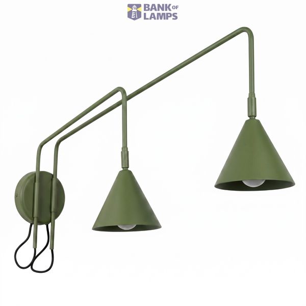 Wall lamp NOX 2 olive green with a switch image 2