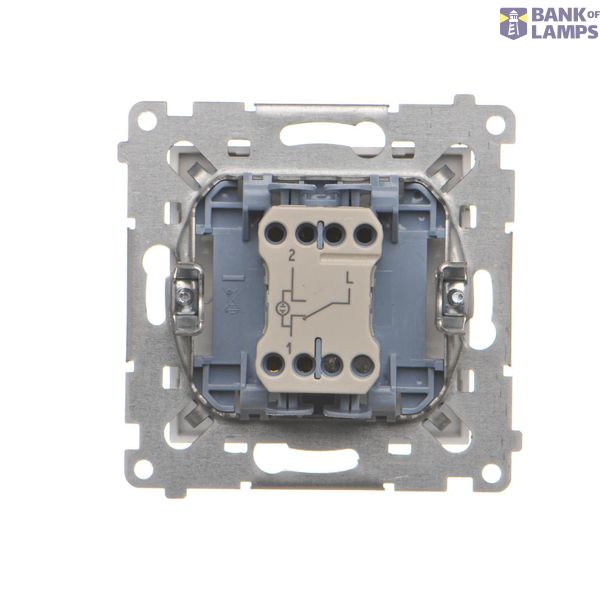 Double switch with LED indicator light, (module), Simon 24, IP20/IP44, 10AX, white image 2