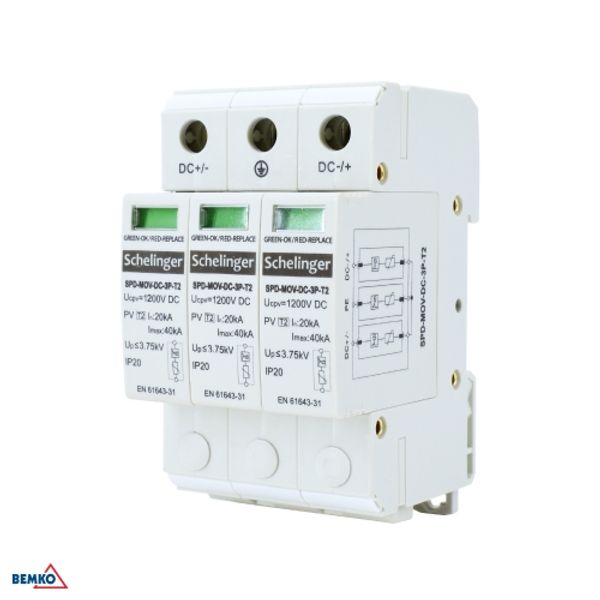 SURGE PROTECTOR 3P DC 1200V CLASS T2 SCHELINGER image 1