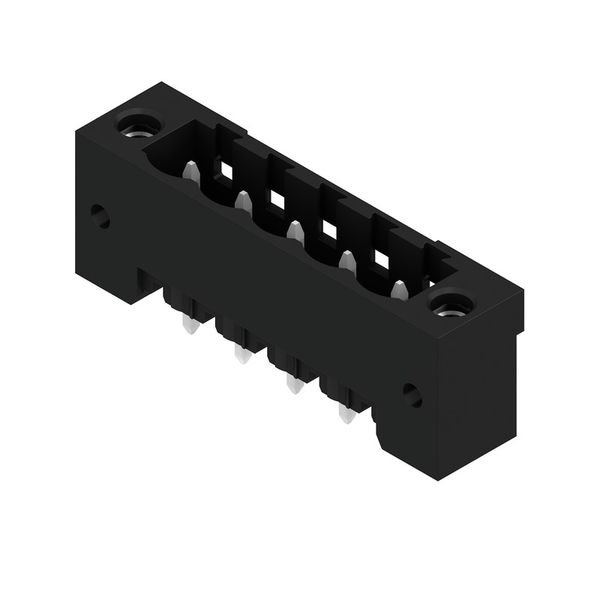 PCB plug-in connector, male header, Flange, THT/THR solder connection, 5.08 mm, Number of poles: 5, 180°, Solder pin length (l): 3.2 mm, tinned, black, Box image 2