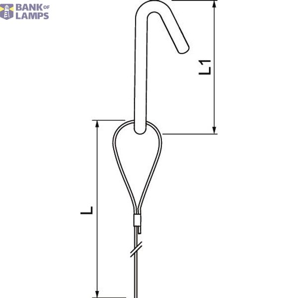 QWT TH 1 10M G Suspension wire with trapezoidal hook 1x10000mm image 2