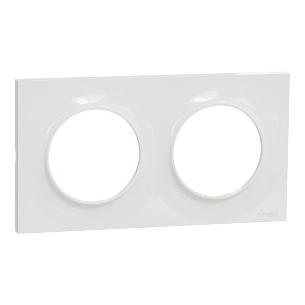 Odace Styl - 2 horizontal or vertical station plate 71mm o.c. white image 1
