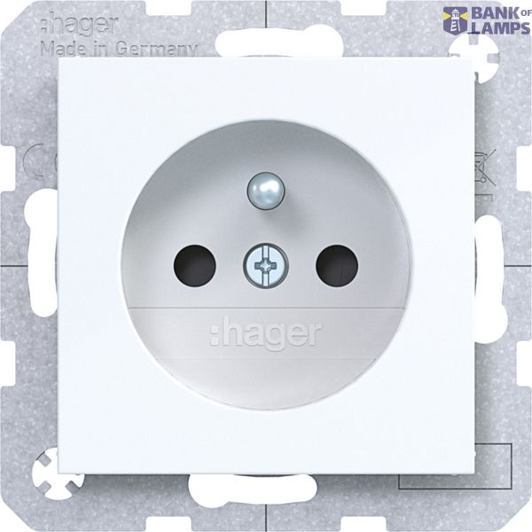 Wall socket earth pin, Safety Plus, plug-in type, A.x/C.x, glossy white image 1