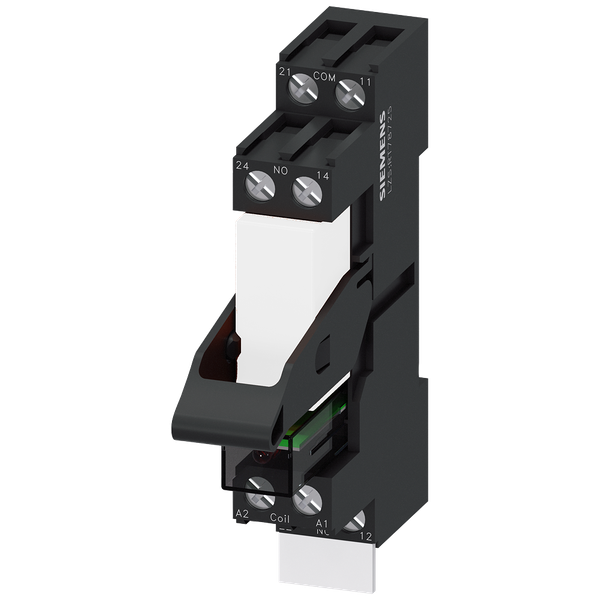 Plug-in relay complete unit 24 V DC, 1 CO, LED module red standard plug-in base image 1