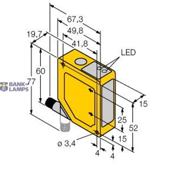 Photoelectric Sensor Triangulation Sensor with Analog Output   Q50AUQ image 1