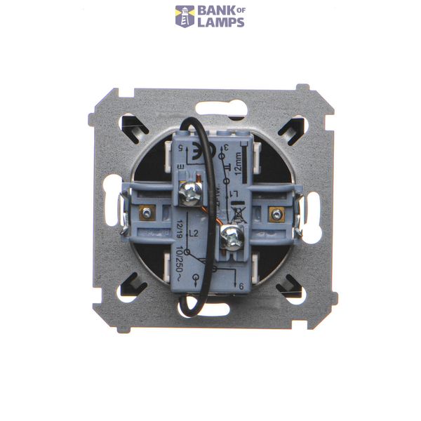 Single socket outlet without earthing, with shutters, (module), 16A, 250V, Screw, cream white/electro white image 1