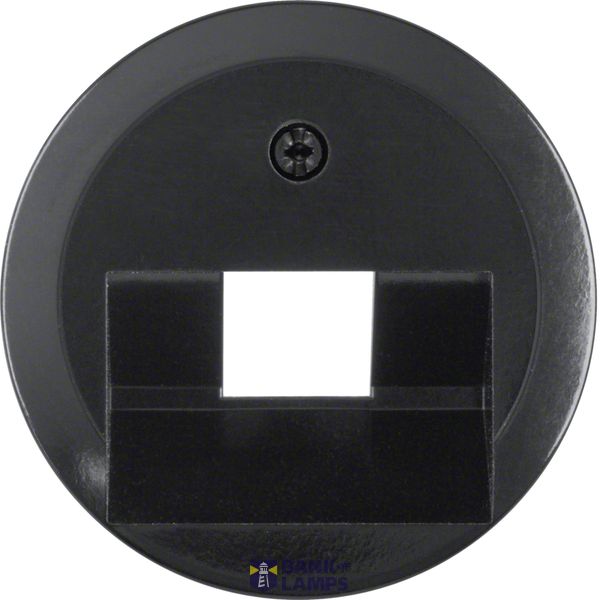 Central part RJ data socket 1-way, 45°, Series 1930/Glass, black image 1