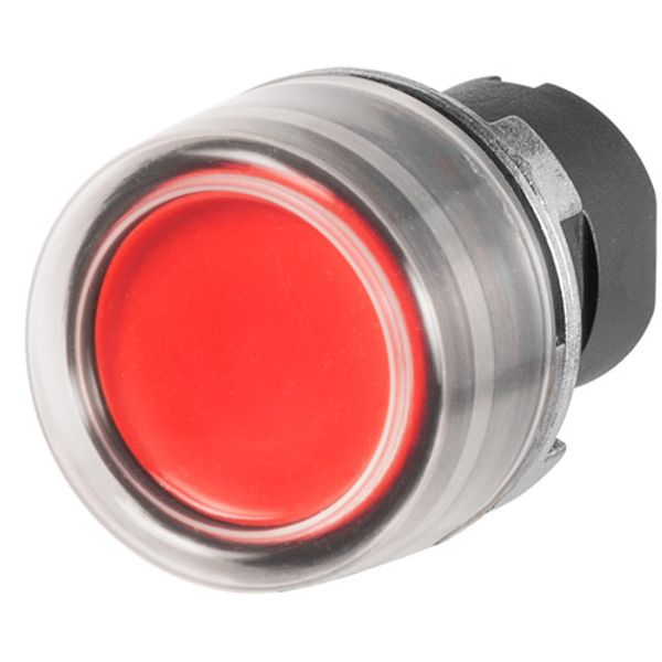 Guarded push-button, red, rubber cap image 1