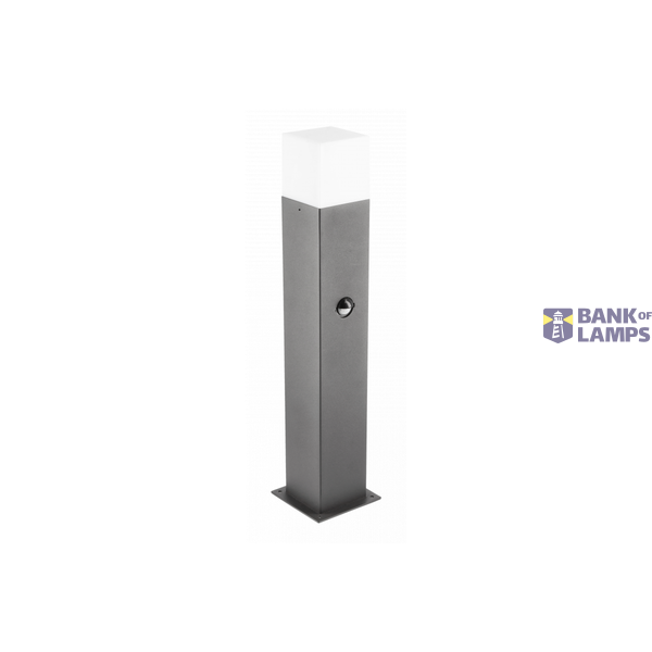 Garden luminaire LARGO-P PIR 50, E27, MAX.15W, IP44, AC220-240V, 50-60Hz, post, graphite image 1