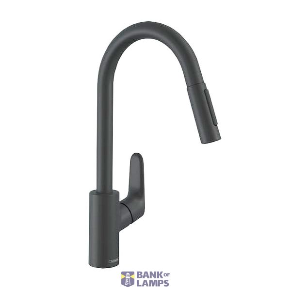 Focus M41 kitchen mixer 240 2jet, pull-out spout, matt black image 1