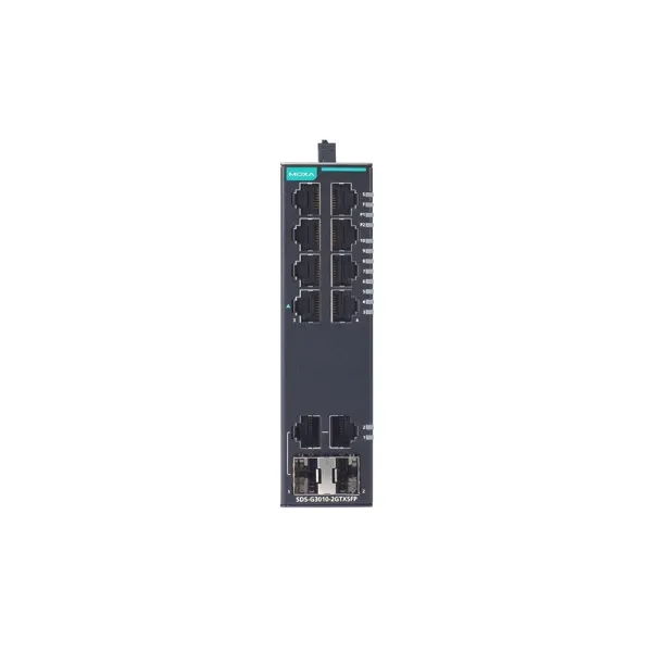MOXA – SDS-G3010-2GTXSFP – Compact industrial smart Ethernet switch with 8 101001000BaseT(X) ports, 2 10100 image 1