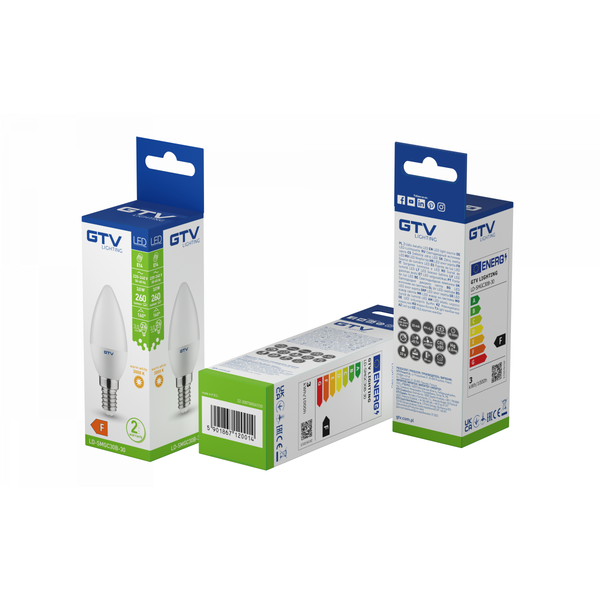 LED BULB, C30, SMD 2835, WARM WHITE, E14, 3W, AC220-240V, 160° light angle, 200 lm, 33 mA image 2