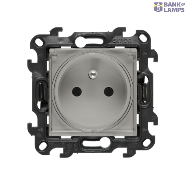 SOON ON SALE, single socket outlet with earthing for IP44 version without frame seal, without shutters, (module), Simon 24, IP44, 16A, cashmere image 1