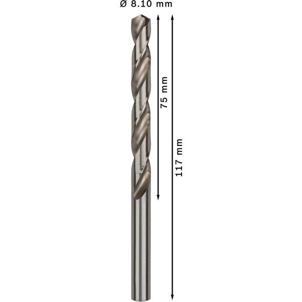Metal drill bits HSS-G, DIN 338 8,1 x 75 x 117 mm 5 pcs. image 2