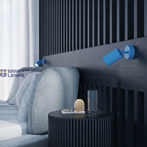 Wall lamp KARBON azure with a switch image 3