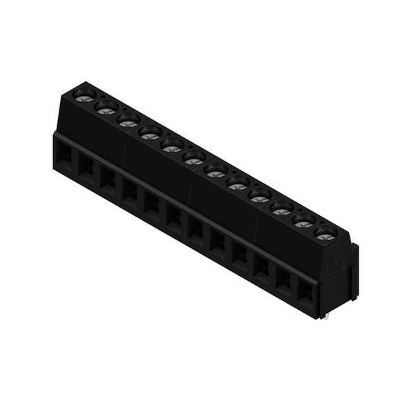 Printed circuit board terminals, 5.08 mm, Number of poles: 12, 90°, Solder pin length (l): 3.5 mm, tinned, black, Clamping yoke connection, Clamping range, max. : 2.5 mm², Box image 6