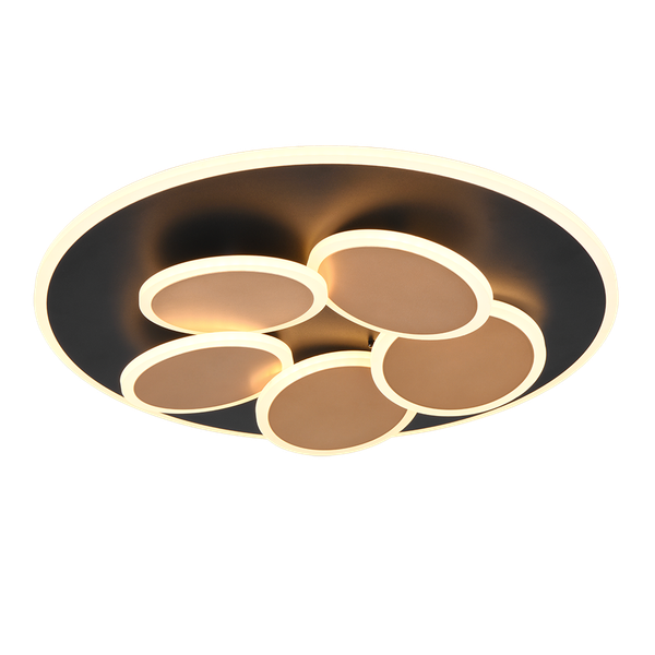 Mandala LED ceiling lamp matt black/gold image 1