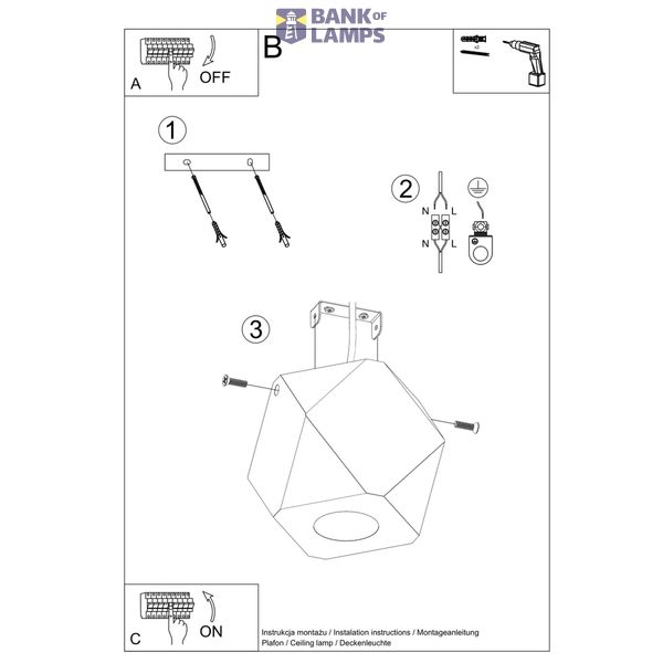 CEILING LAMP WOODY 1 NATURAL WOOD GU10 1X40W IP20 image 6