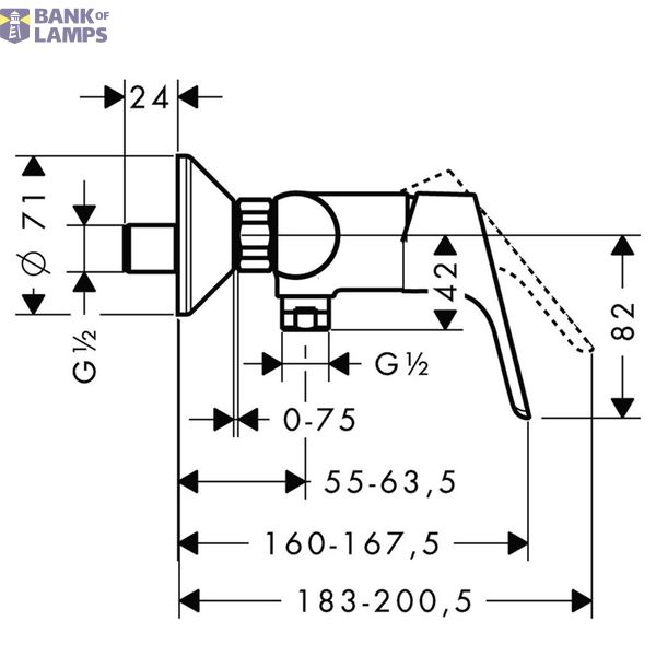 Focus shower mixer, chrome image 1